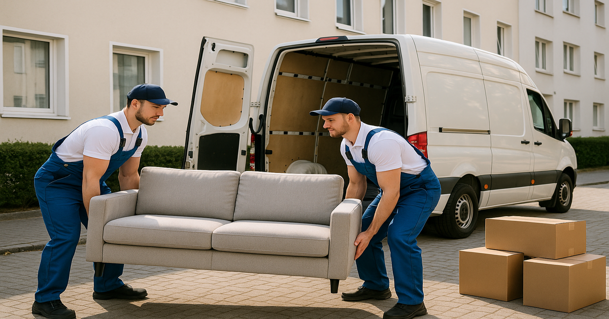 Möbeltransport Solingen – professionelles Team beim Möbeltragen